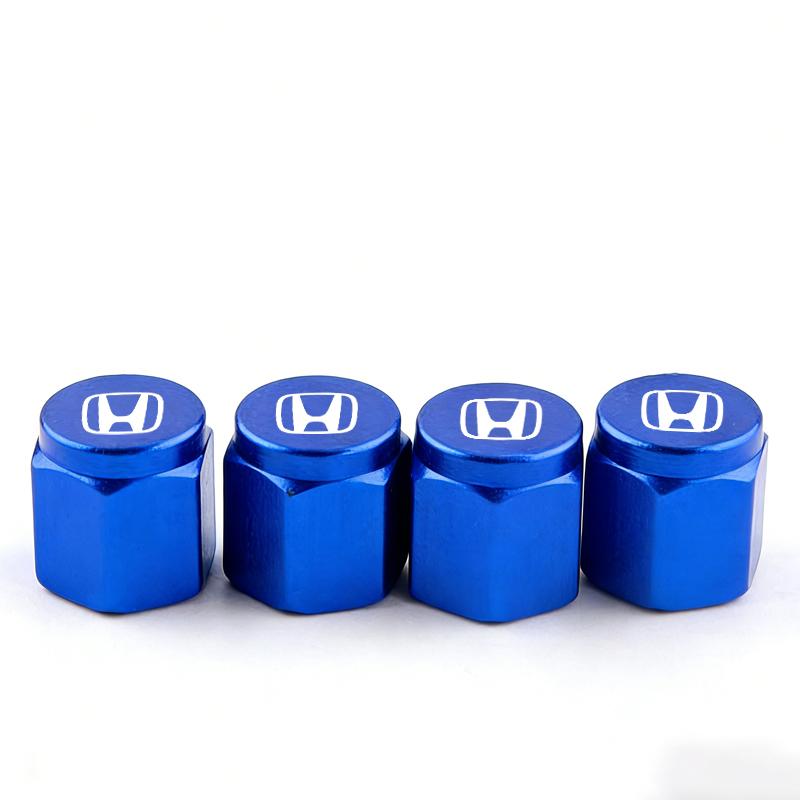 PYYG6 4pcs Metal Car Emblem Wheel Tire Valve Cap Tyre Air Cover DustProof Case For Honda Civic Accord Vezel Fit CR-V City CRZ Jazz HRV