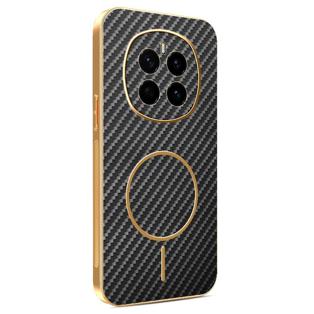 For Honor Magic7 5G Phone Case Carbon Fiber Textured Electroplated TPU Back Cover