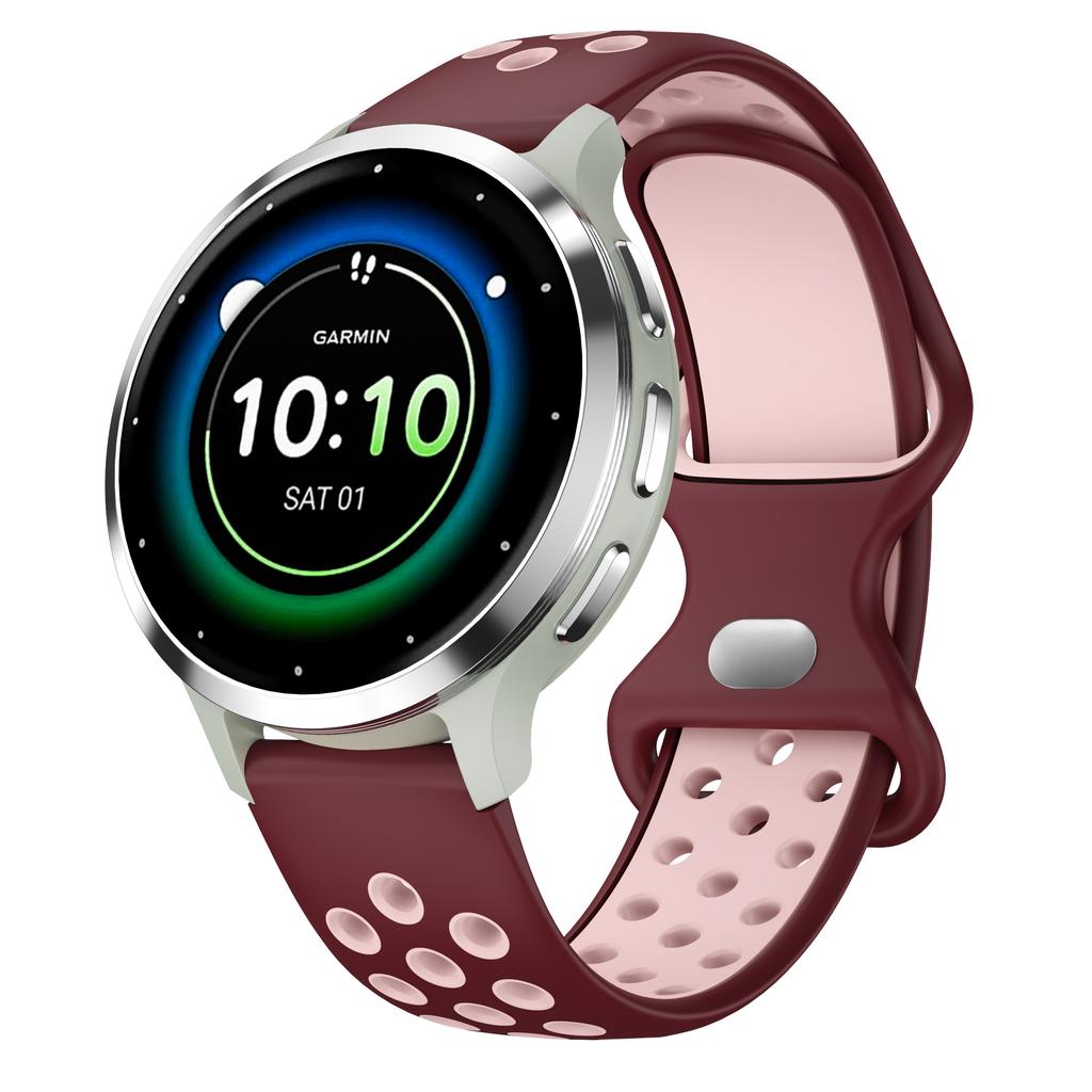 Двухцветный ремешок для Garmin Venu 2s 3s Дышащий ремешок с круглыми отверстиями Подходит для Forerunner 265s 255s Аксессуары для смарт-часов