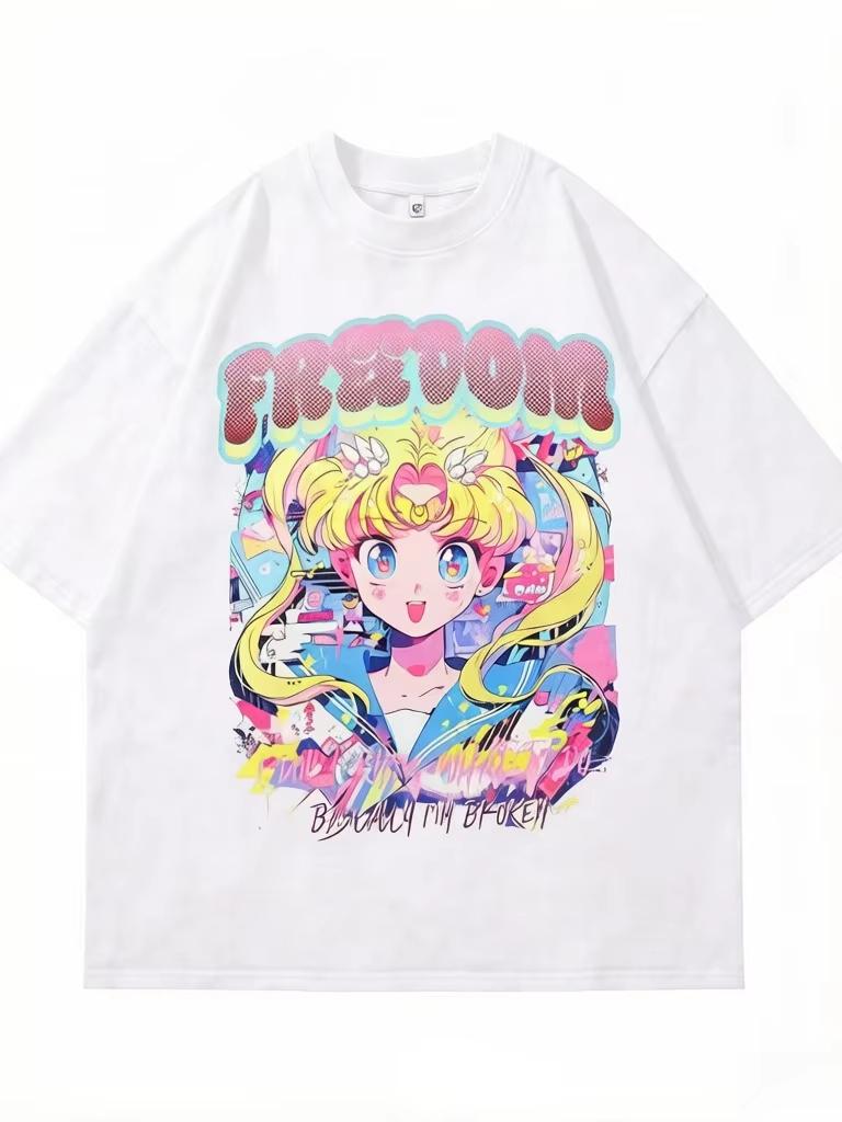 Japanese Anime Sailor Moon Printed Tshirt Unisexs and Womens Tshirt Unisexs Top Sports Tshirt Unisexs Tshirt 2026 New Summer Tee