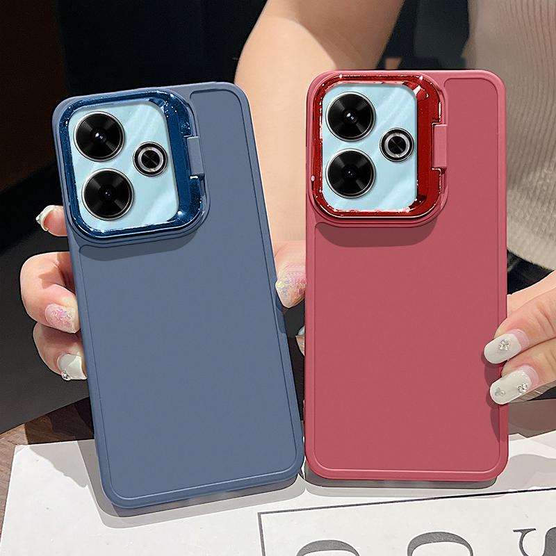 Подставка для камеры, однотонный мягкий чехол из ТПУ для Xiaomi Poco F6 X6 Pro M6 X5 Redmi Note 13 12 11 Pro 10, матовый противоударный защитный чехол для объектива телефона