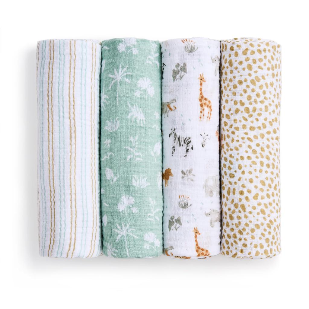 Aden anais essentials и anai swaddle 4 жираф сафари 4 предмета + (эйден основы)