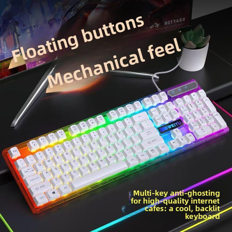 In-Stock Fast Ship Mechanical Feel Wired Keyboard Mouse LED Backlit Set Gaming Esports Computer Peripherals Accessories