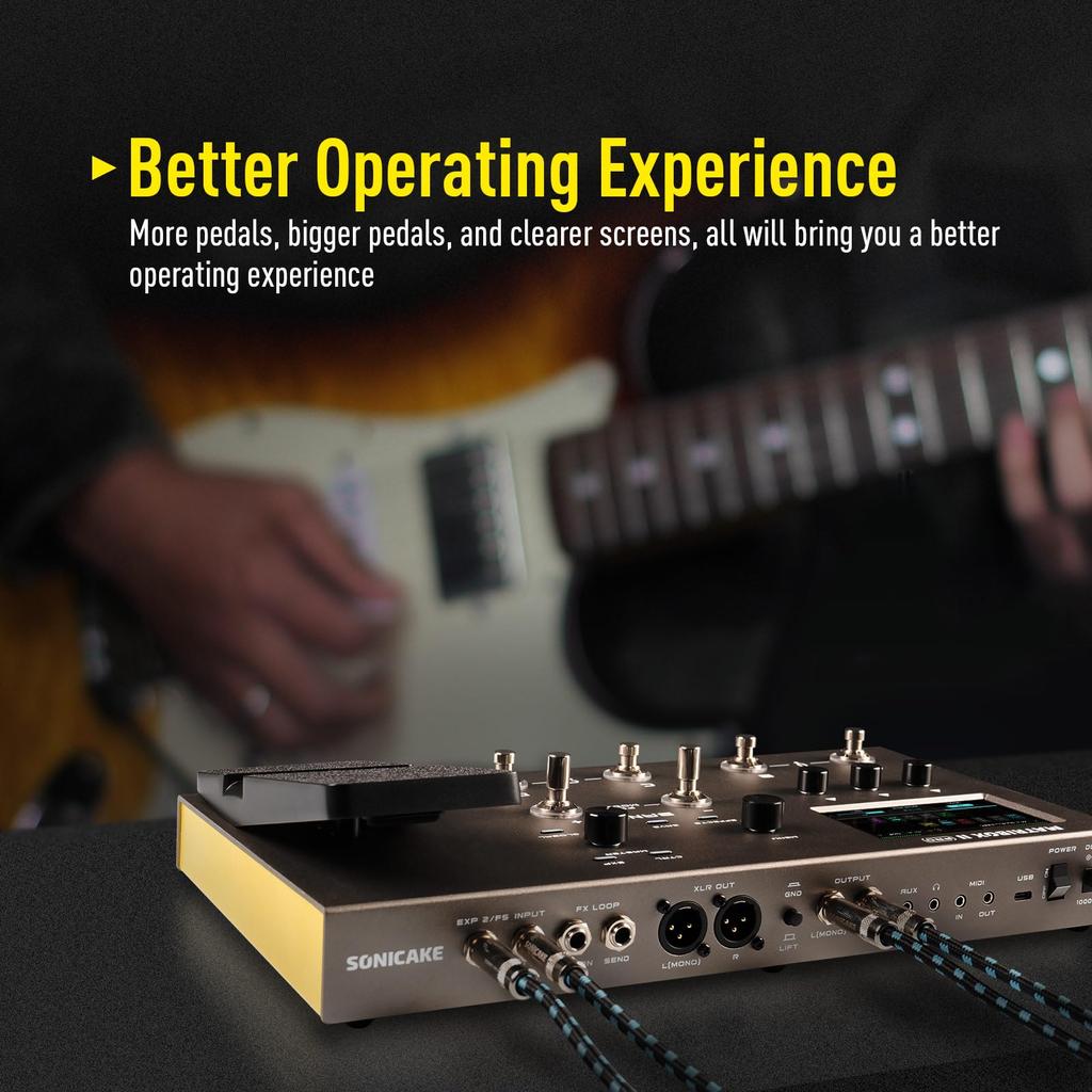 SONICAKE with Expression Over 240 Effects Amp Modeling IR Cabinet Simulation FX Loop MIDI Stereo OTG USB Audio Interface Color Touch Screen Matribox