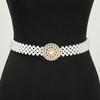 Wide Elastic Waistband Bling Women Waist Belt Sweet Pearl Waist Belt  Skirt Decoritive