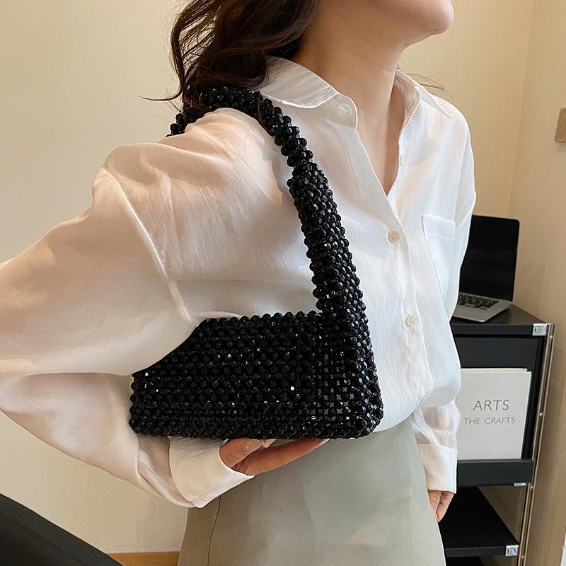 The New Bag 2025 European and American Rhinestone Retro Shoulder Bag Ins Women's Foreign Style Dinner Armpit Bag