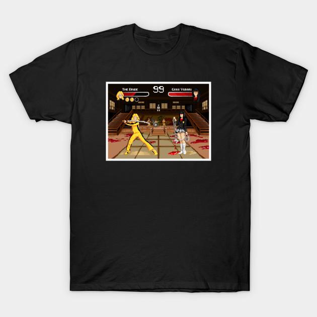 Asian Size Men Print T-shirt Kill Bill: The Fighting Game No-Cut Heat Transfer Print Cotton Tshirt
