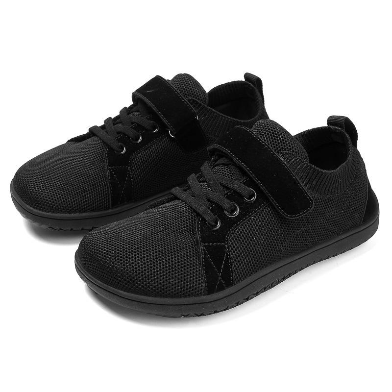 Children'S Wide Last Shoes Fly-Woven Shoes Sports Shoes Boys And Girls Students Low-Top Velcro Outdoor Leisure