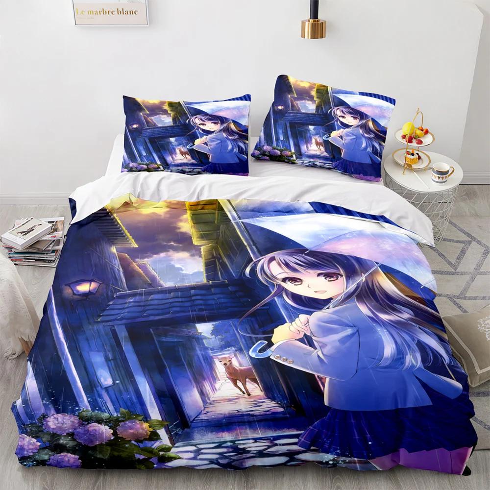 3D Printed Kawaii Girl Bedding Set Anime Sexy Girl Duvet Cover Double Twin Full Queen King Adult Kids Bedclothes Quilt Cover