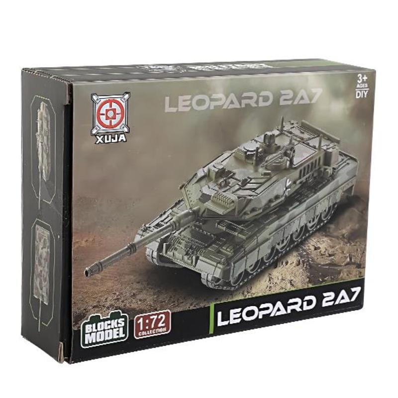 1:72 Creative Military Series Germany Leopard 2 Main Battle Tank Model Building Blocks DIY Assembled Toys For Boys Xmas Gifts