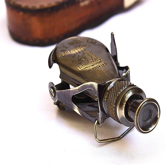Small Single Brass Marine Vintage Binocular R, J Beck London 1857 Replica Model Antique Brass Finish