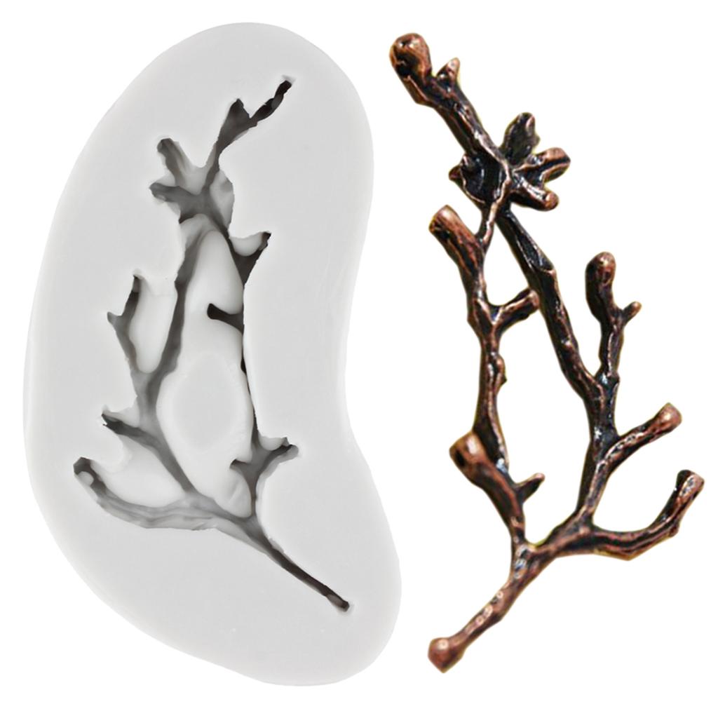 Силиконовая форма «Совы, птицы, ветки деревьев, листья, форма для помадки для цветочного украшения торта, топпер для кексов, сахарные конфеты, шоколад, полимерная глина, форма для пасты для жевательной резинки»