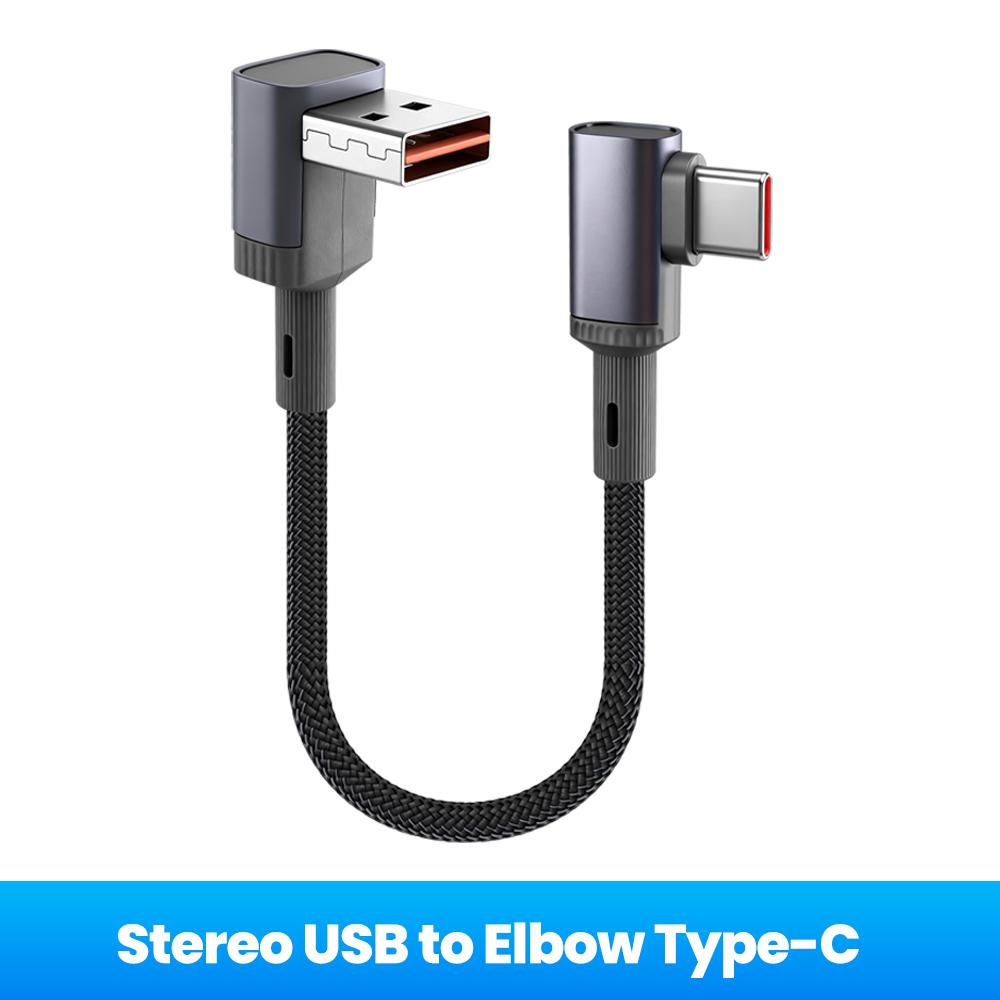 0,15 м 0,25 м 0,5 м Короткий угловой кабель USB Type-C 66 Вт USB A на Type-C Кабель для быстрой зарядки для iPhone 15 16 Huawei Samsung Xiaomi
