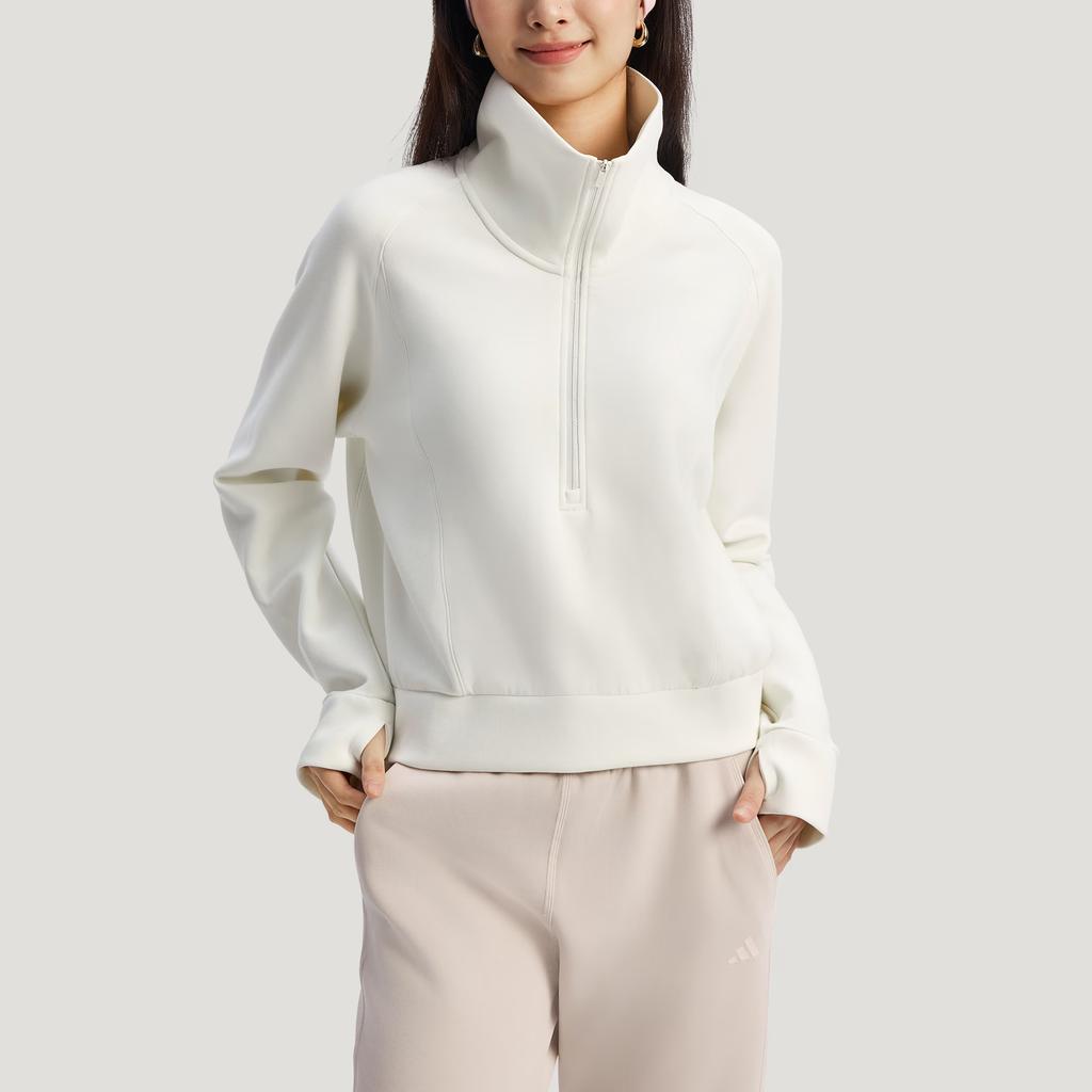 Adidas FW25 Толстовка на молнии до середины, антистатическая, свободного кроя, спортивная, с длинным рукавом, худи, женская толстовка KH0207