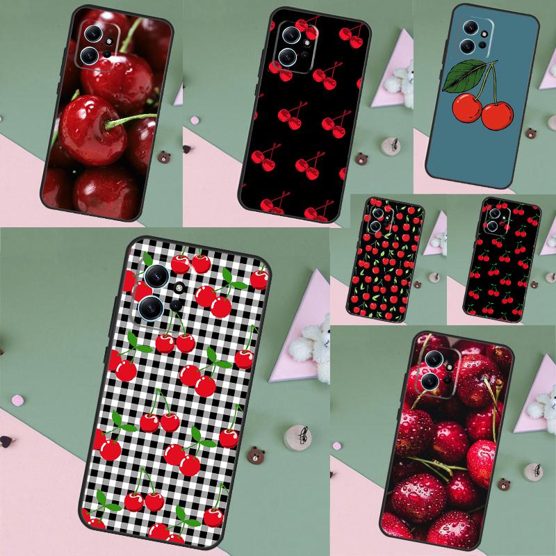 Чехол с рисунком еды, фруктов, красной вишни для Xiaomi Redmi Note 14 Pro 13 12 11 10 15 Pro Plus Redmi 15 C 13 10C 12C 14C 13C