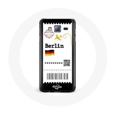 Coque - MANIACASE - Samsung Galaxy J3 2016 - Billet D'avion Berlin - Souple - Noir