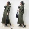 2024 Autumn/Winter Patchwork Sweatshirt & A-Line Midi Skirt Two-Piece Set