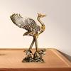 Латунная статуя журавля, украшение для дома, мини-декор, традиционные декоративные ремесла, металл