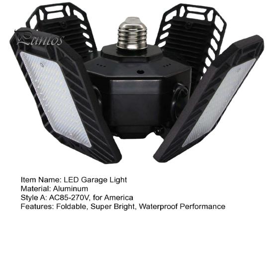 Светодиодный потолочный светильник для гаража, складной, деформируемый, 60 Вт, супер яркий, водонепроницаемый, энергосберегающий, склад, парковка, подвал, лампа