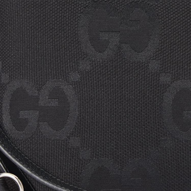 Gucci Detachable Shoulder Strap Zipper Closure Canvas Messenger Bag Men Shoulder Bags Black 739668-FABRP-1000