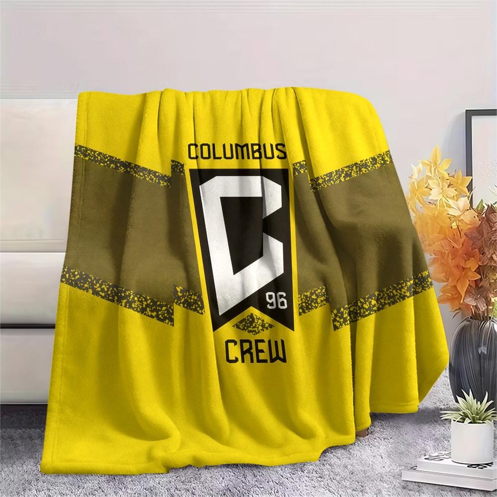 Columbus Crew Print Flannel Blanket, High quality Comfortable for All Seasons, Home Decor, Warmth and Comfort