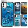 Чехол для телефона Krajews ocean dolphin Dance And Jumping для iPhone 14 5 SE 6s 7 8 plus X XR XS 11 12 13 pro max Samsung S21 S22 ultra