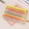 Color Rainbow Color Cosmetic Stationery Nylon Cosmetic Storage Grid Zipper Pencil Case Mesh Pen Bag