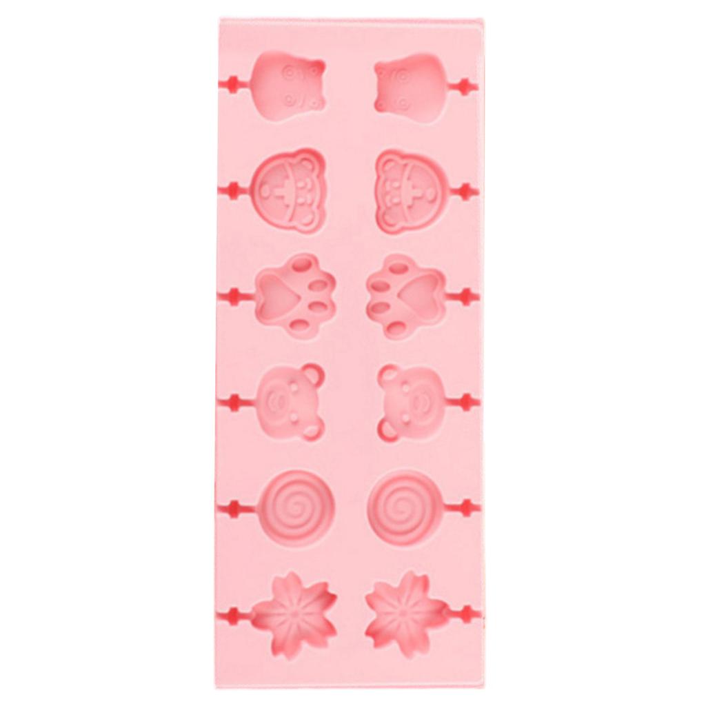 Food Grade Silicone Lollipop Molds Creative Cute Animal Flower Design Candy Mold Suitable for Baking Delicious Food
