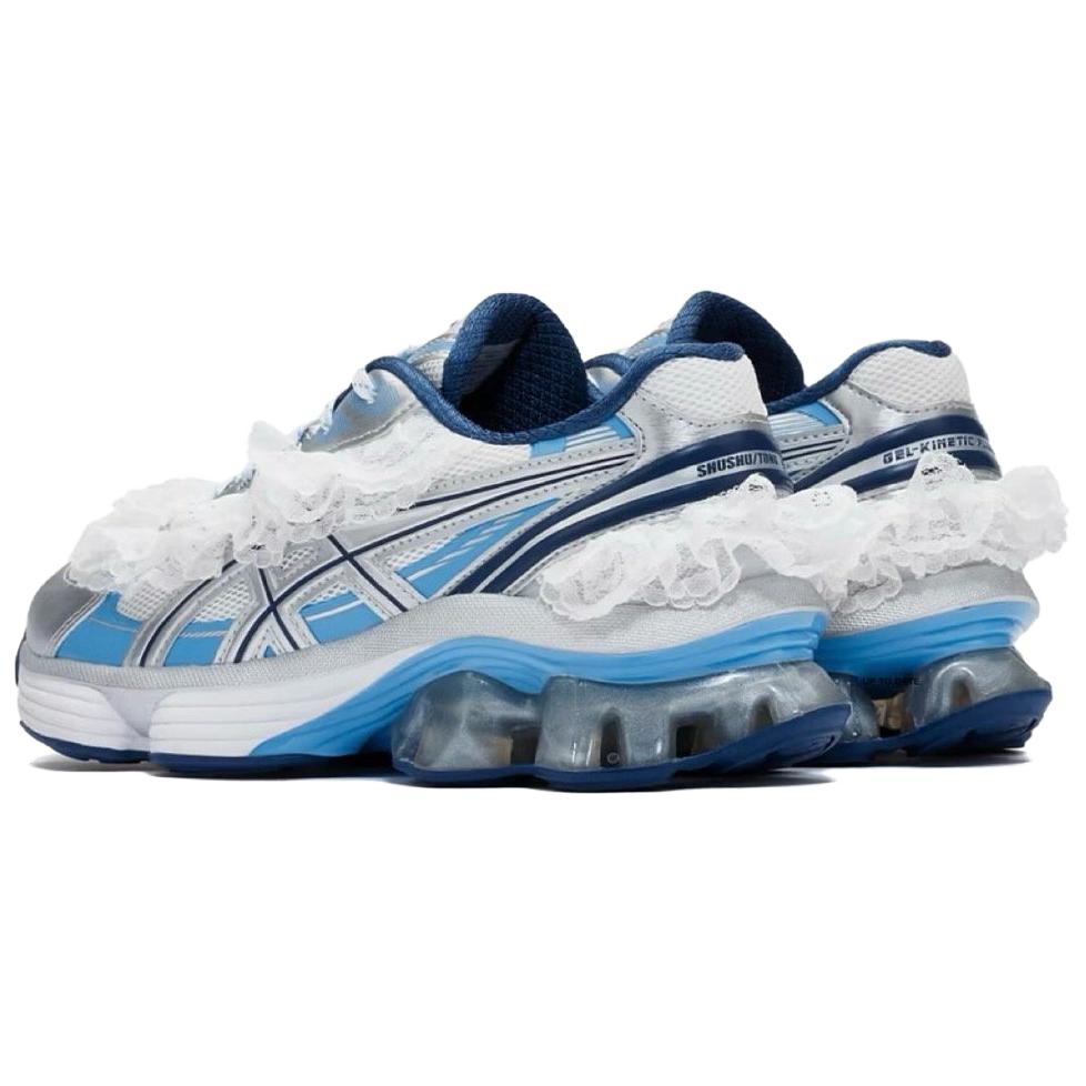 SHUSHU/TONG X ASICS GEL KINETIC FLUENT Abrasion Resistant Low Top Casual Running Shoes Unisex Blue White Sneakers 1203A822-101