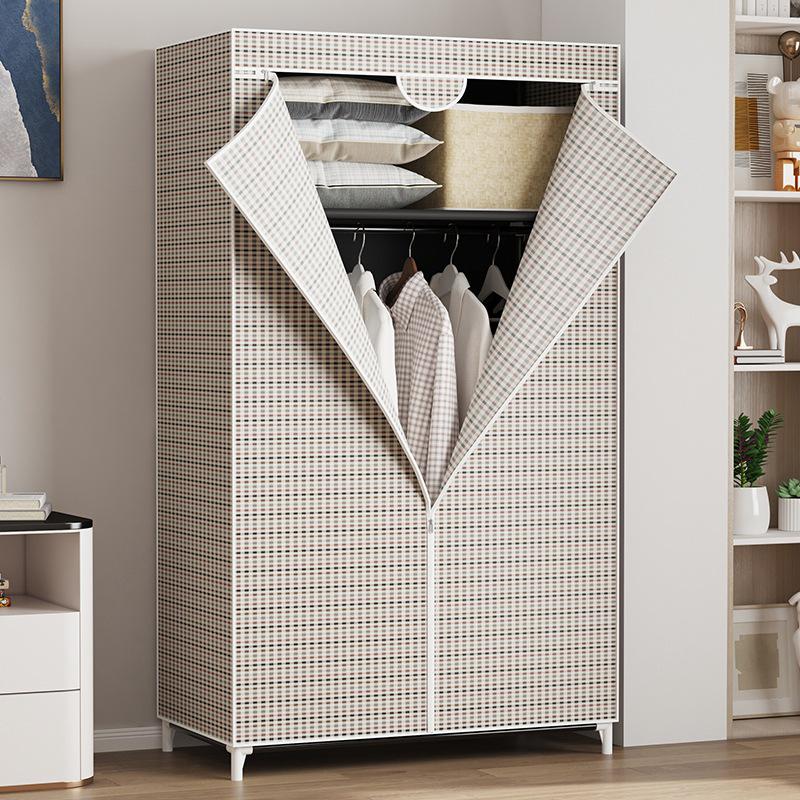 Простой шкаф с тканевым чехлом, полкой для обуви, тумбой для обуви и чехлом для сушилки