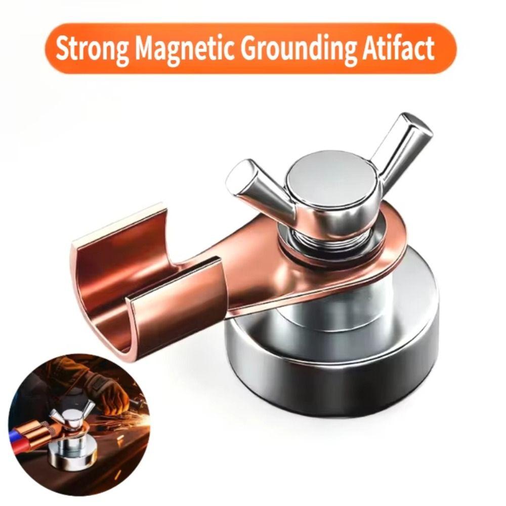 Copper Electrode Welding Clamps Powerful Magnetism Welding Support Grounding Tool