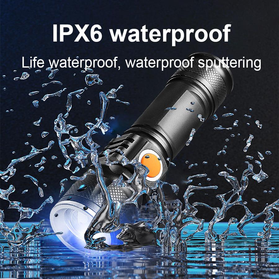 Мини многофункциональный фонарик USB перезаряжаемый портативный фонарь 500 м водонепроницаемый уличный рабочий фонарь для кемпинга и рыбалки