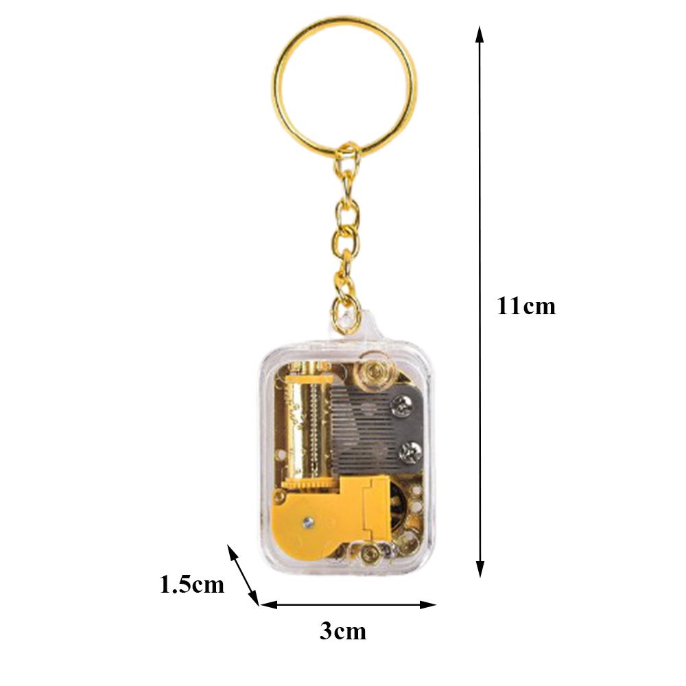 Unique Handy Crank Mini Keychain Mechanical Movement Music Box Musical Instrument
