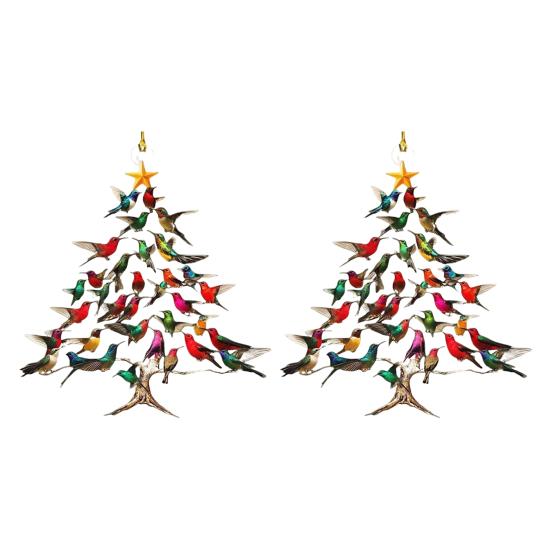 Блестящая Рождественская игрушка-колибри Двусторонняя красочная конструкция Игрушка-колибри Зимняя птица Рождественский декор