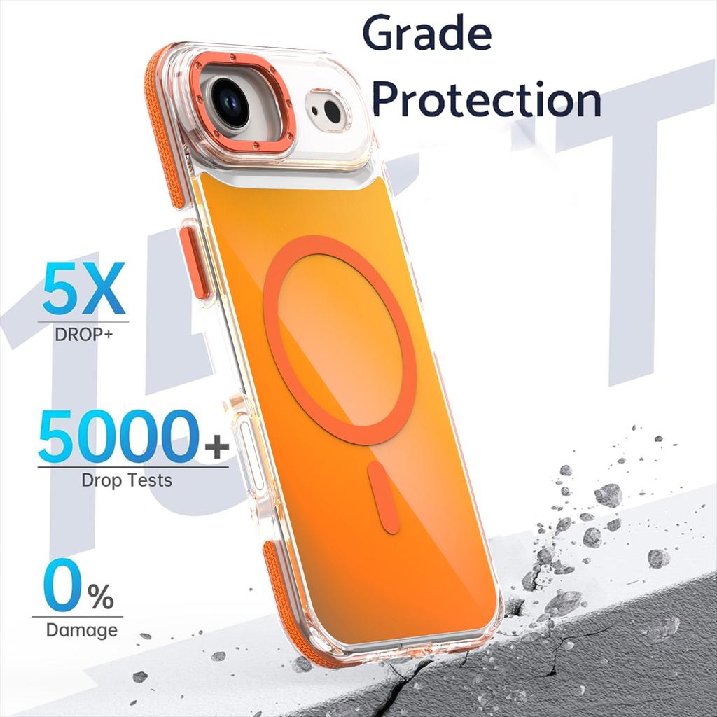 For iPhone 17 Air Case Compatible with MagSafe Color Changing TPU Acrylic Phone Back Cover