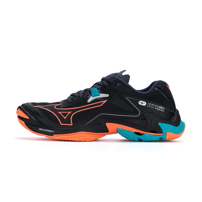 Mizuno Кроссовки унисекс Wave Lightning Z8 Черный Неоновый Пламень Павлиний Синий V1GA240006