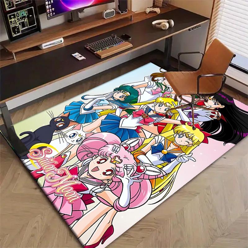 Sailor Moon Printed Area Rug Carpet for Bedroom Living Room Home Decor Rugs Mat Non Slip Mat Rug for Bedside