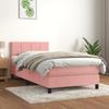 3141280 vidaXL Divan Bed with Mattress Pink 90x190 Cm Velvet