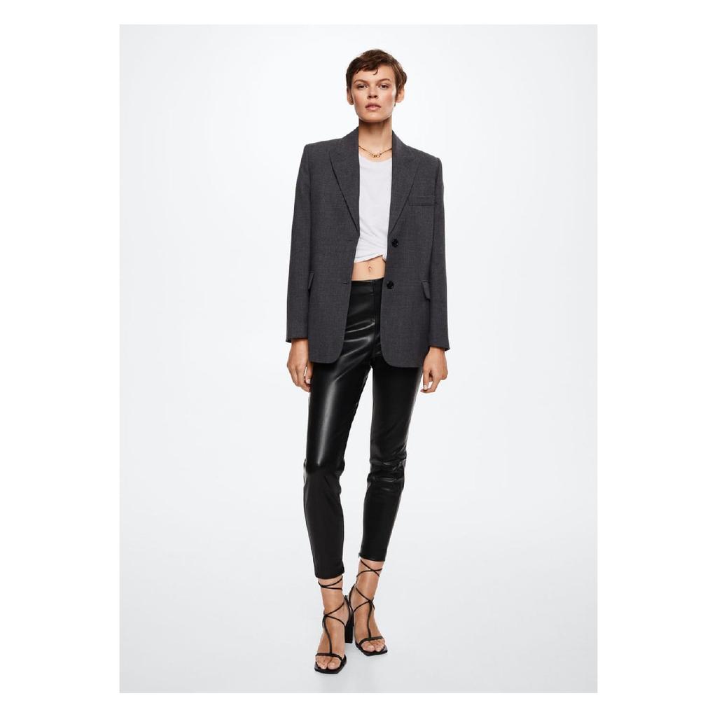 Leather Look Legging With Slits On The Legs