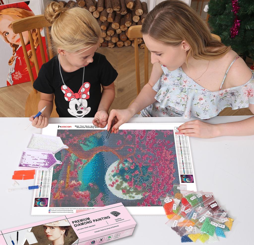 HuaCan Алмазная картина DIY Kit Пейзаж Картина Полный круглый дрель Мозаика Картины с деревом Вышивка Домашний декор