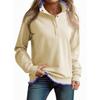 Women's Loose Comfortable Fashion Casual Patchwork V-Neck Zippered Long Sleeve Sweatshirt