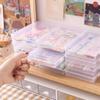 Exquisite Stationery Box Clear Lightweight Buckle Design Pencil Ruler Sticker Storage Case