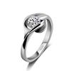 Wedding Ring, Thick Platinum Plated Women'S Cold Wind Inlaid 5A Zircon Single Ring Ring.