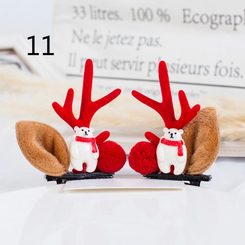 Рождественская заколка для волос Детская заколка для волос Рог оленя Двойной зажим Рождественский подарок Праздничные принадлежности Утка Зажим для стакана