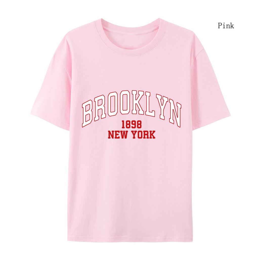 Women's Cotton T-shirt  Boston Brooklyn Letter Print T-shirt Women Fashion New York T-shirt Female Women T-shirt Brooklyn Clothes