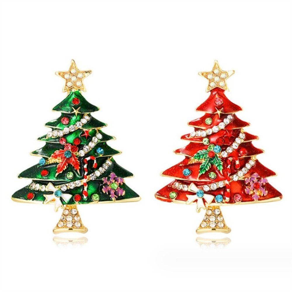 Clothes Accessories Christmas Brooch Korean Style Christmas Tree Brooch Gift