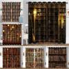 Vintage Bookshelf Library Book Curtains for Bedroom Living Room Drapes Kitchen Children's Room Window Curtain Modern Home Decor