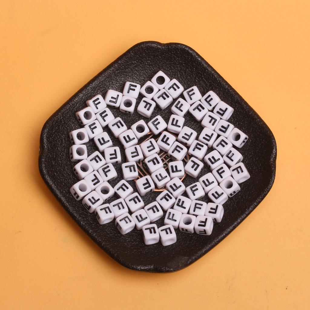 White Black Pendants Handcrafts Beading Material DIY 26 Letters Beads Bracelets Phone Chain 5.5mm Acrylic Big Hole Necklace DIY Jewelry Accessories