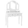 VidaXL Ensemble de coiffeuse et tabouret Blanc 100x40x146 cm Paulownia