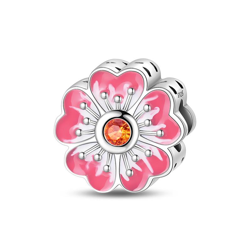Весенний медный Цвет Сакура Бабочка Цветы Шарм Бусины Шармы Бусины Шармы Совместимы С 3мм Оригинальными Браслетами Тонкий Сделай Сам Ювелирные Изделия Рождение